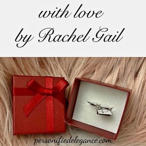 With Love by Rachel Gail Genuine Star Diamond Sterling Silver Ring Size 8